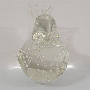 Control Bubbles Dove Art Glass Crystal Clear Bird Figure Paper Weight Home Décor